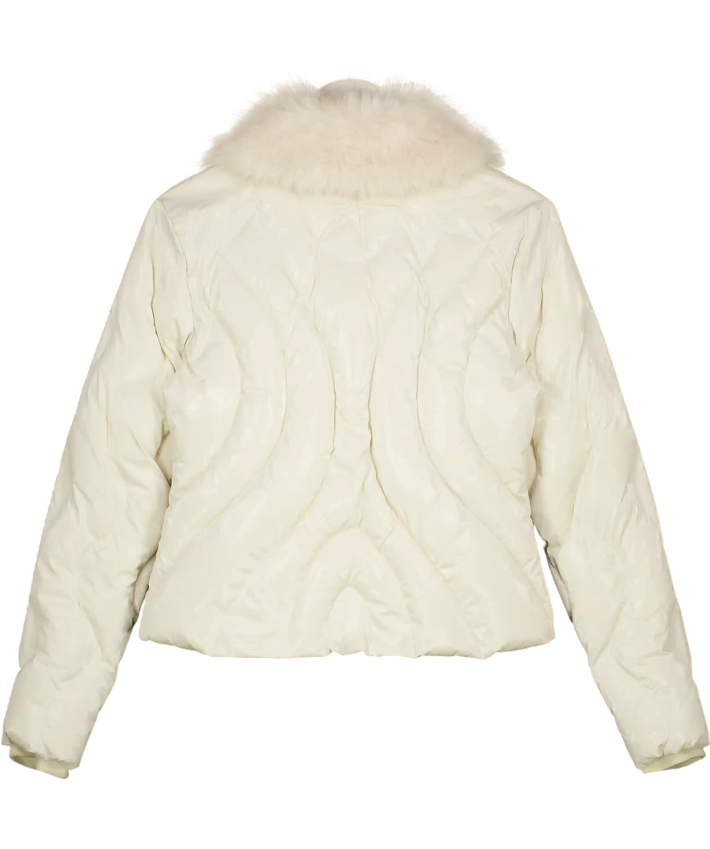 Perfect Moment White Carving Air Shearling-trimmed Ski Jacket UK XS