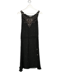 Cacharel Black Sheer Beaded Sleeveless Dress UK 12
