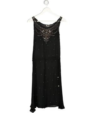 Cacharel Black Sheer Beaded Sleeveless Dress UK 12