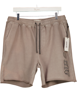 HONOUR THE GIFT Grey 100% Cotton Studio Logo Sweat Shorts UK L