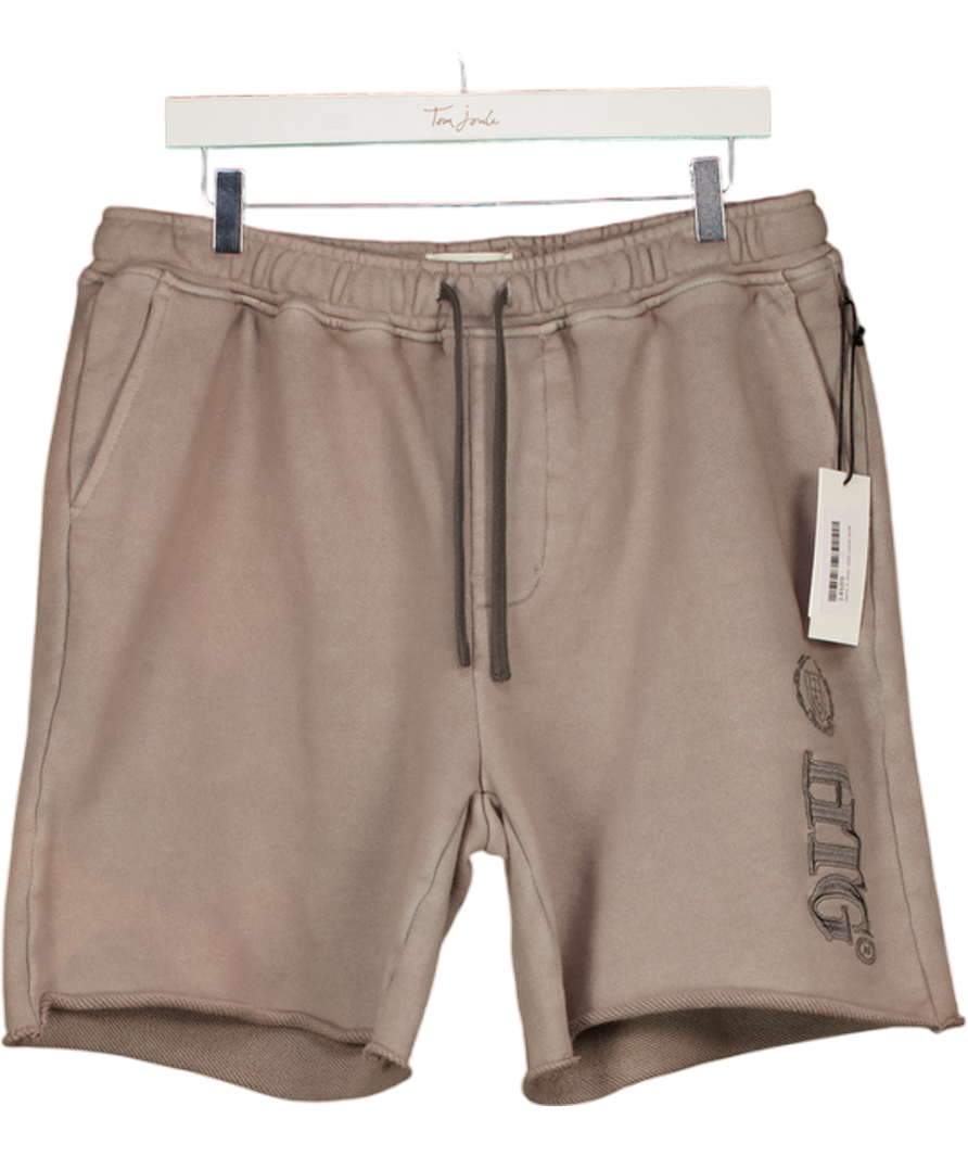 HONOUR THE GIFT Grey 100% Cotton Studio Logo Sweat Shorts UK L