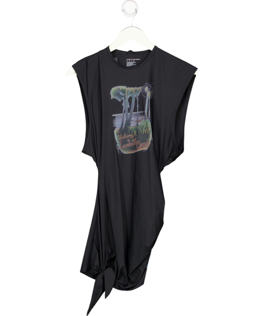 Christopher Esber Black Lambada Sands Loophole Tie Mini Dress UK 6