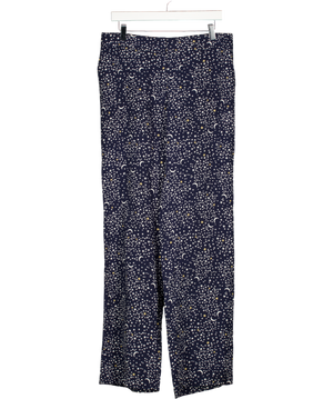 STELLA MCCARTNEY Navy Blue Moon & Start Print Silk Trousers It46 UK 14
