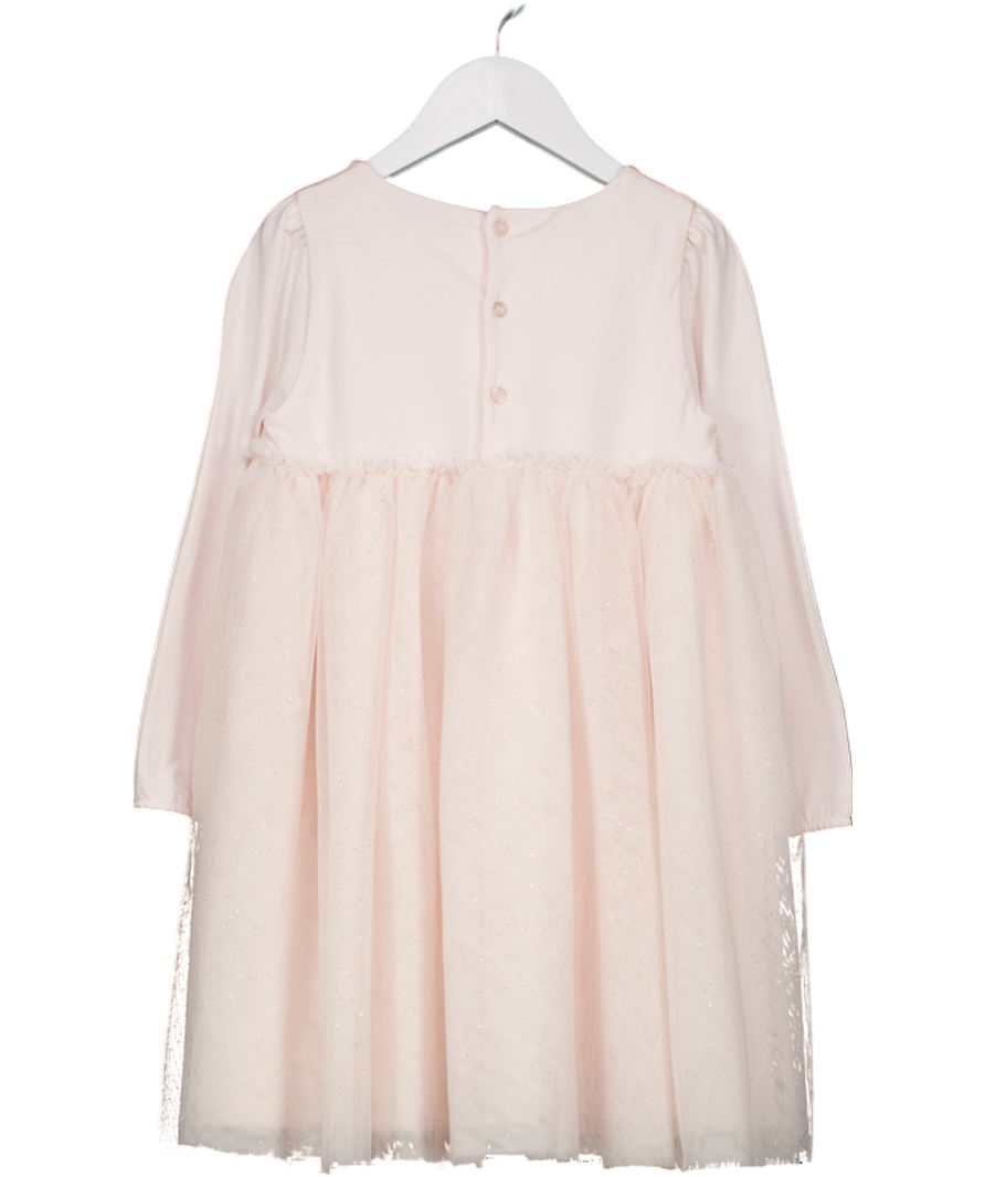 The White Company Blush Pink Glitter Tulle Skirted Dress 4 Years
