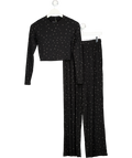 SKIMS Black Star Print Soft Lounge Rib Sleep Set UK XS