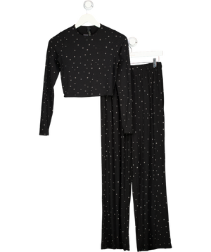 SKIMS Black Star Print Soft Lounge Rib Sleep Set UK XS