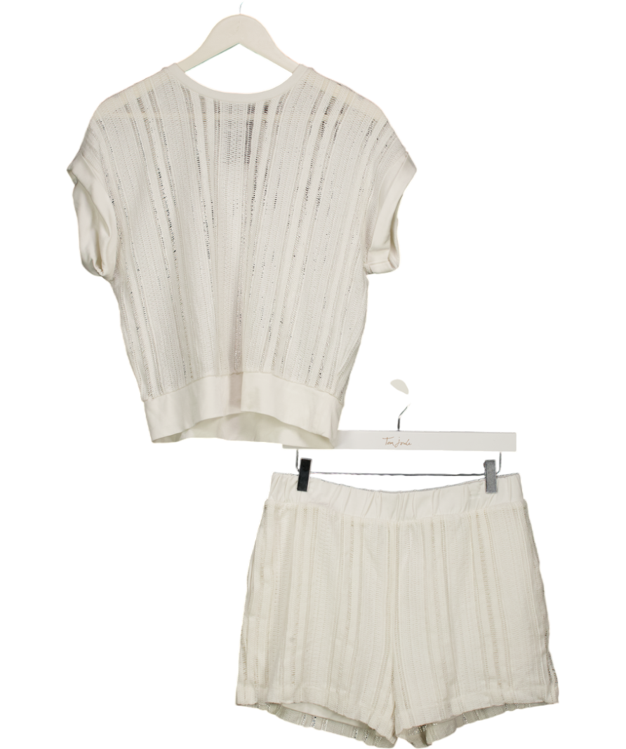 ALLSAINTS 2-piece White Giana Crochet Crew Neck Top & Shorts Set UK M