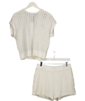 ALLSAINTS 2-piece White Giana Crochet Crew Neck Top & Shorts Set UK M
