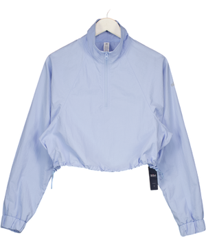 ALO Light Provence Blue Cropped 1/4 Zip Alumni Pullover UK S