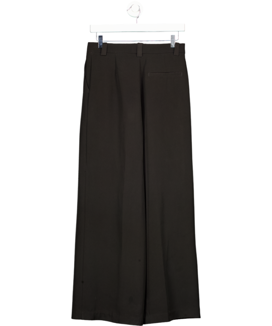 ZARA Black Wide Leg Crepe Trousers UK XS