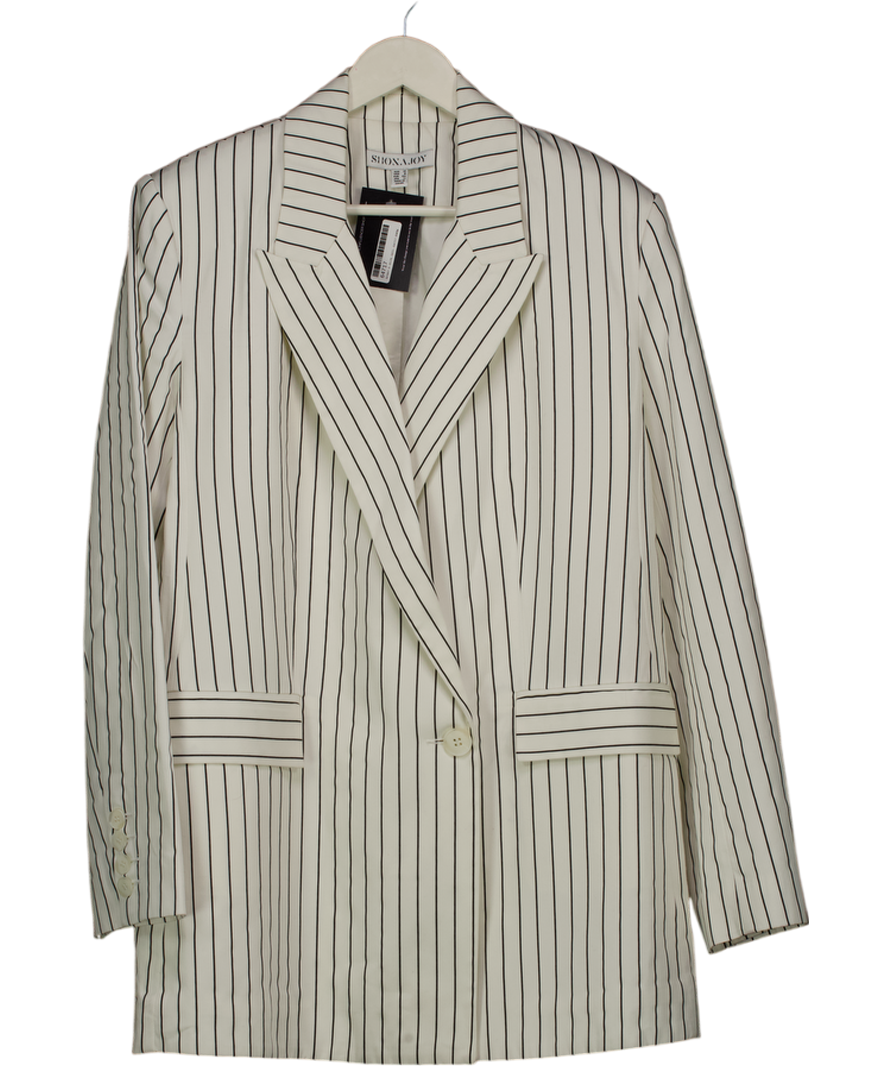 SHONA JOY White / Black Pinstriped Blazer UK 12