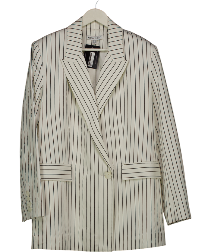 SHONA JOY White / Black Pinstriped Blazer UK 12