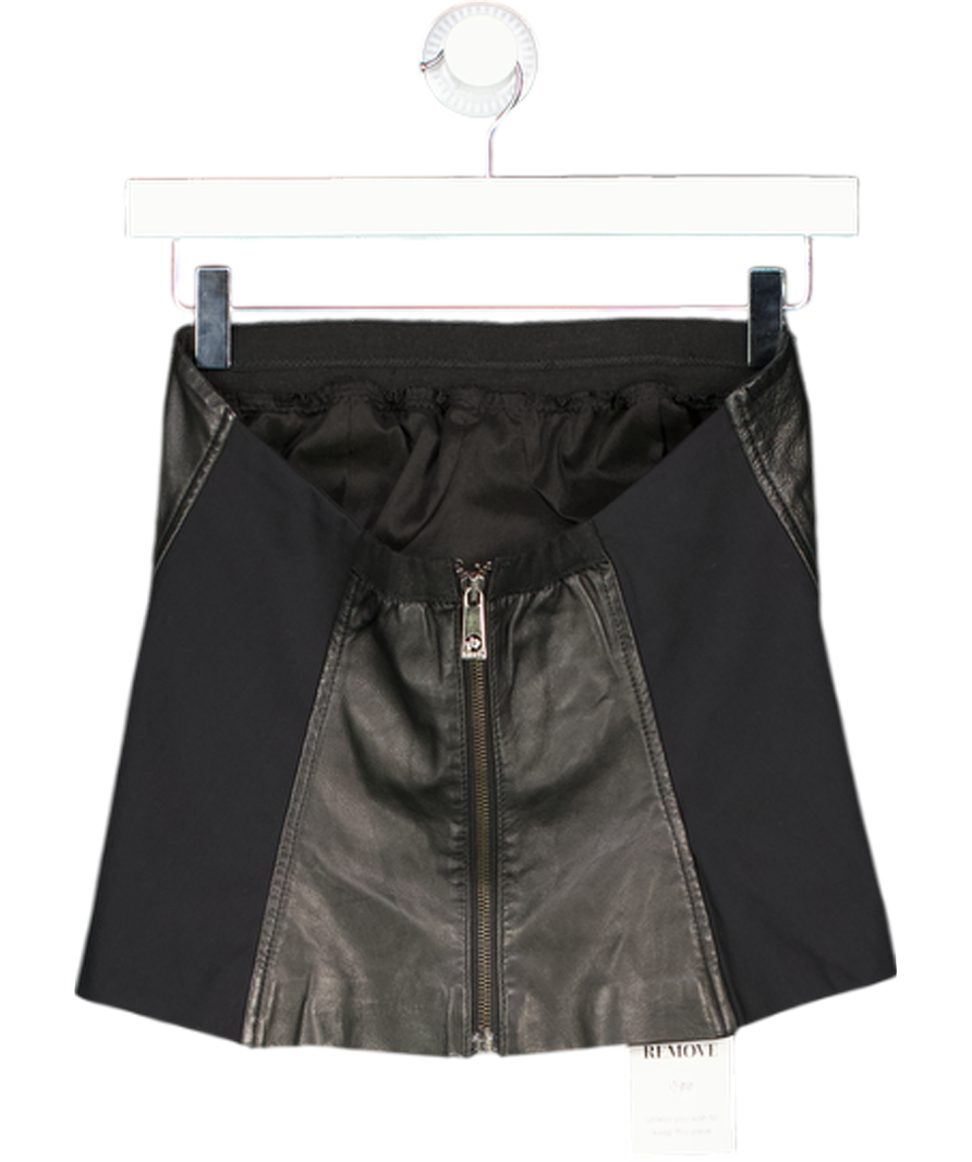 Pinko Black Faux Leather Strapless Bustier UK 8