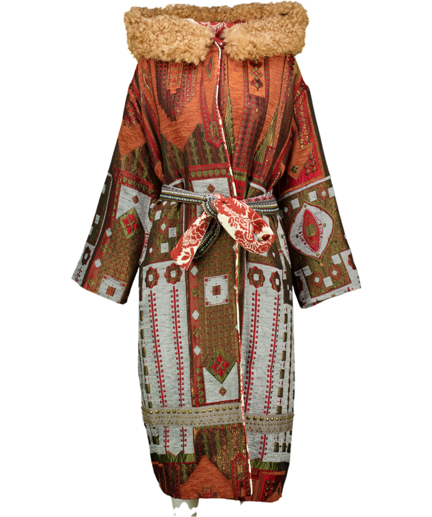ZARA Multicoloured Atelier Jacquard Coat Limited Edition UK XS