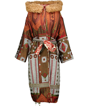 ZARA Multicoloured Atelier Jacquard Coat Limited Edition UK XS