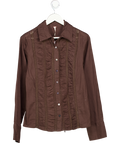 Free People Parker Tailored Collar Button-down - Espresso Brown UK S