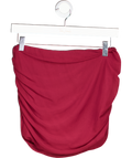Ego Red Low Waist Mini Skirt In Burgundy Mesh UK 10