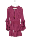 RAHI CALI Purple Tiered Mini Dress UK XS