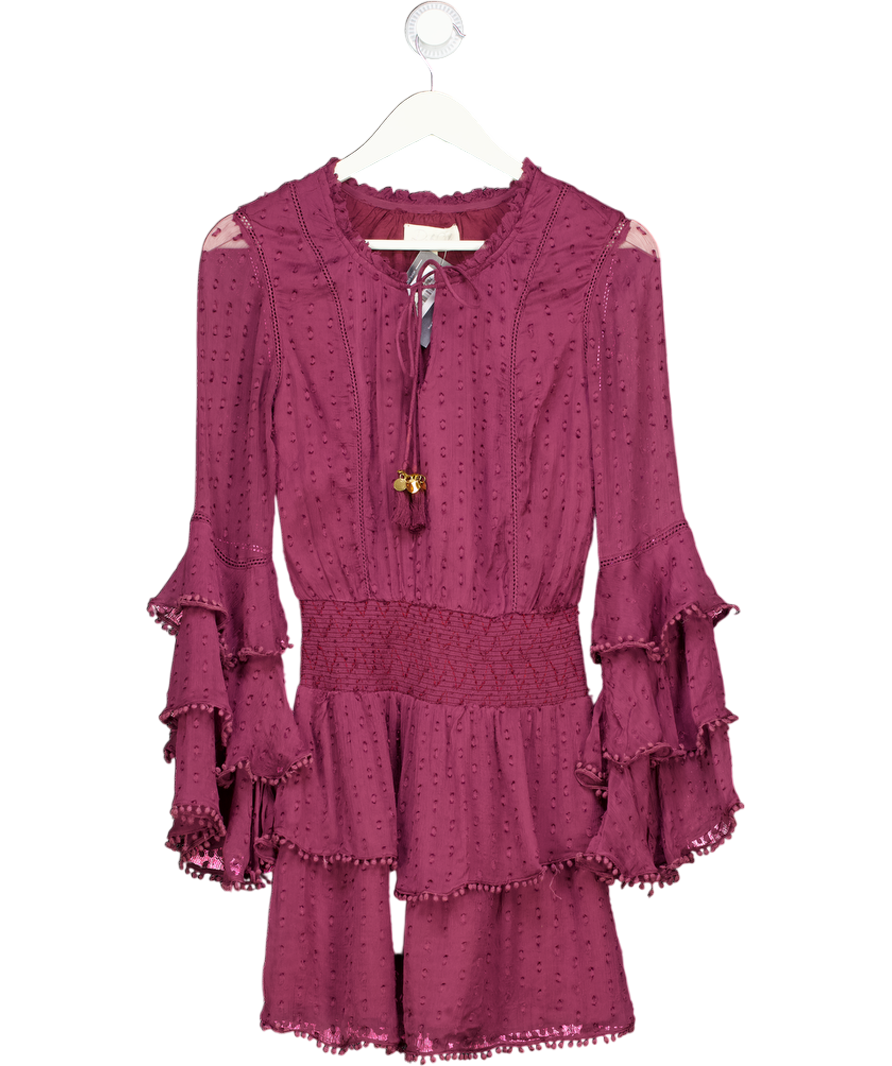 RAHI CALI Purple Tiered Mini Dress UK XS