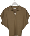 HENNE Beige Zeya Polo Top UK S