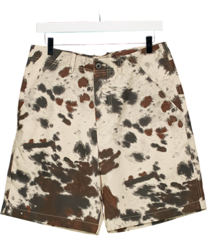 ZARA Brown Animal Print Bermuda Shorts UK 10