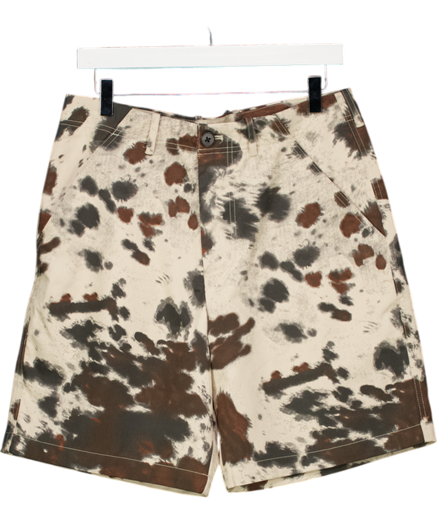 ZARA Brown Animal Print Bermuda Shorts UK 10