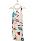 CHLOE White 100% Silk Abstract Print A-line Dress With Pockets Fr36 UK 8