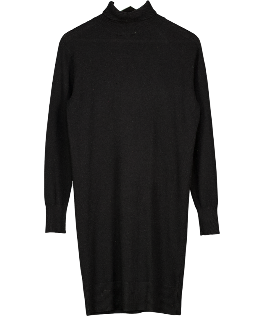 LILYSILK Black 100% Cashmere Turtleneck Sweater Dress UK S