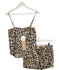 SIAMESE DREAMS 2-piece Beige Leo Flity Pyjama Set UK S
