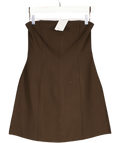 MANGO Chocolate Brown Flared Mini Dress UK XS