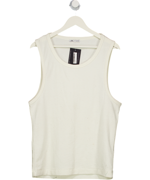 ZARA Cream Textured Tank Top UK M