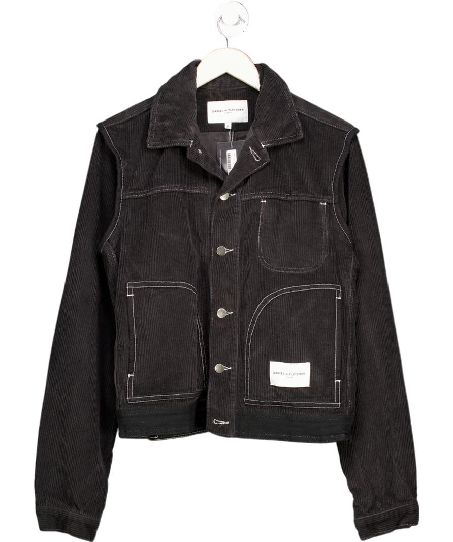 Daniel W. Fletcher Black Corduroy Contrast Stitch Jacket UK M
