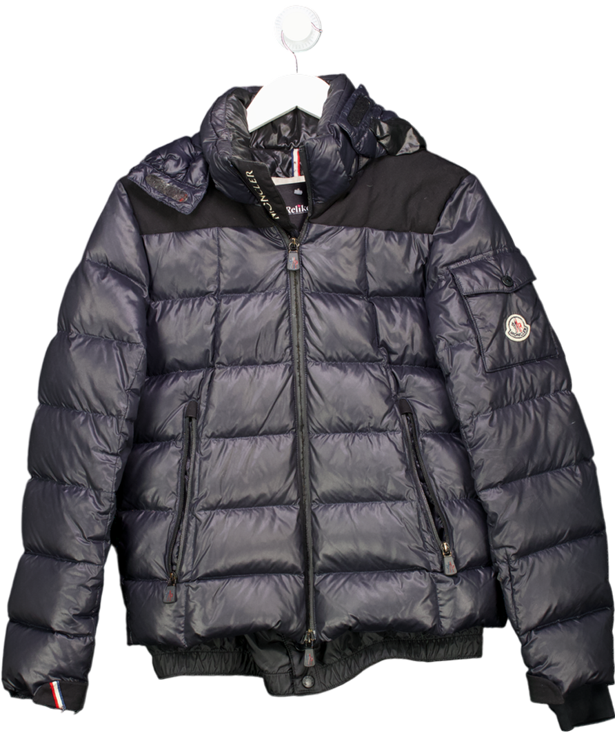 Blue Moncler Junior Bady Padded Down Jacket Navy 14 Years
