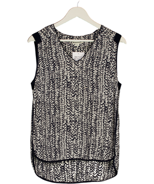 Whistles Navy And White Print sleeveless top UK 6