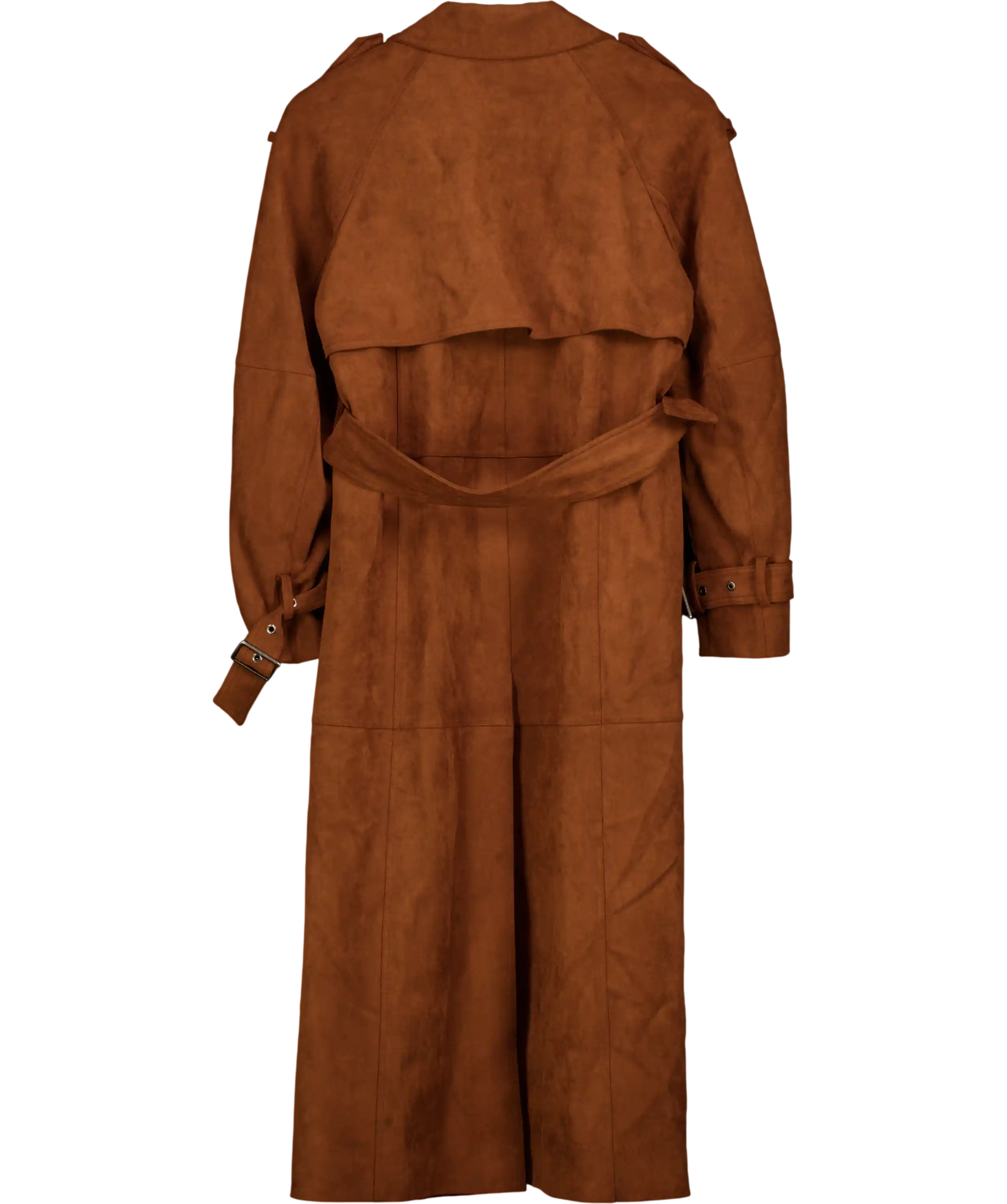 FABRIQUE X Mariana Catta Golden Brown Tilda Suede Trench Coat UK XS