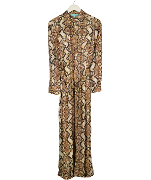 MELISSA ODABASH Brown Snake Print Dress UK XS