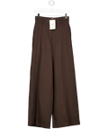 H&M Brown Wide Linen-blend Trousers UK 4