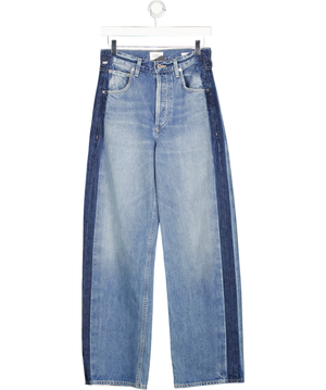 Citizens of Humanity Blue Two-tone Tuxedo  Ayla Baggy Mid-rise Wide-leg Jeans W24
