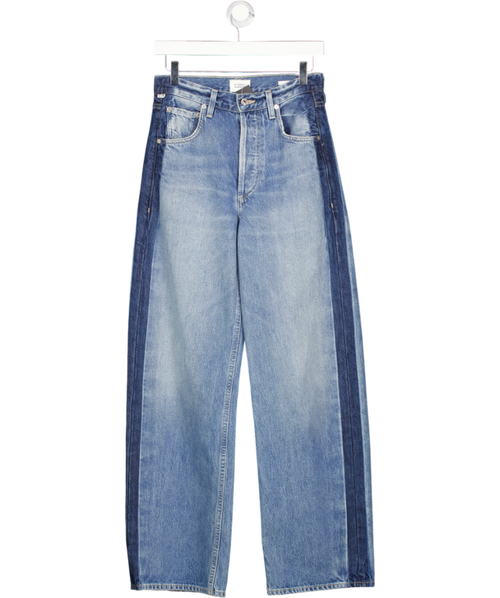 Citizens of Humanity Blue Two-tone Tuxedo  Ayla Baggy Mid-rise Wide-leg Jeans W24