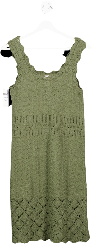 TU Green Pointelle Knit Mini Dress UK 8