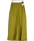 VRG Girl Solene Linen Maxi Skirt Olive Green UK 8