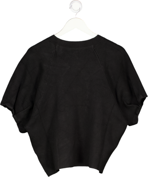 ANTHROPOLOGIE Black Short Bubble Sleeve Knit UK L