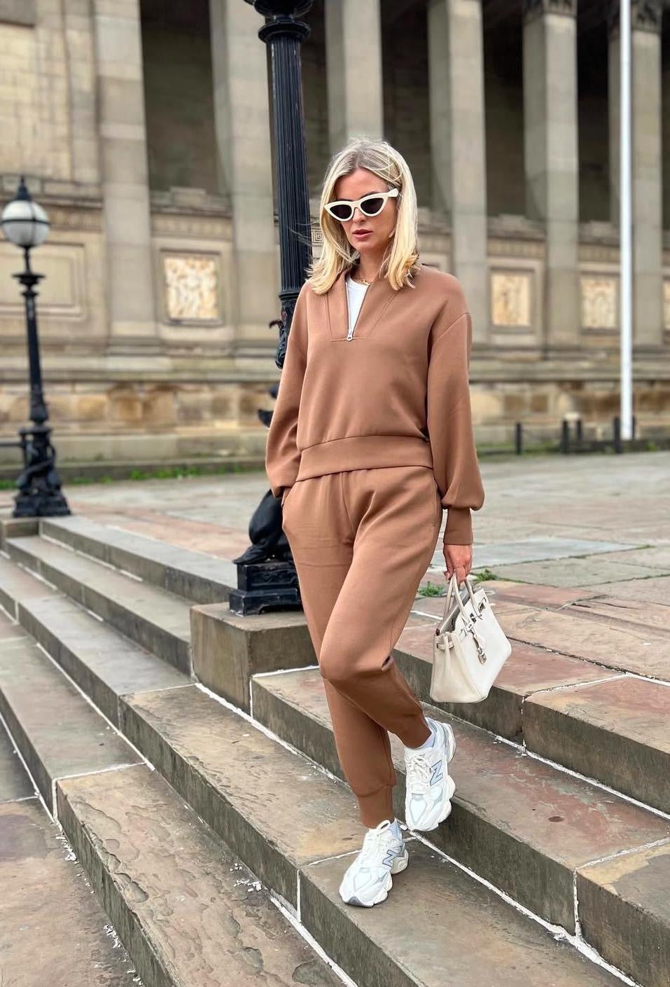 Varley Brown Doublesoft Slim Cuff Pant UK M