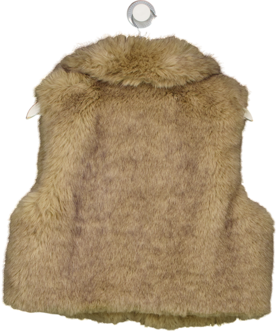ZARA Beige Faux Fur Gilet UK S