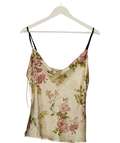 ZARA Beige Satin Floral Cami Top UK L