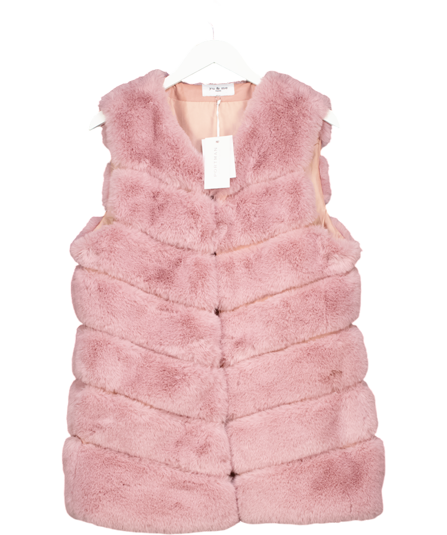 Yu & Me Pink Faux Fur Gilet One Size