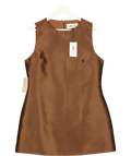 Odd Muse The Ultimate Muse Satin Shift Dress Brown UK L