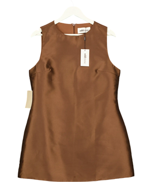 Odd Muse The Ultimate Muse Satin Shift Dress Brown UK L