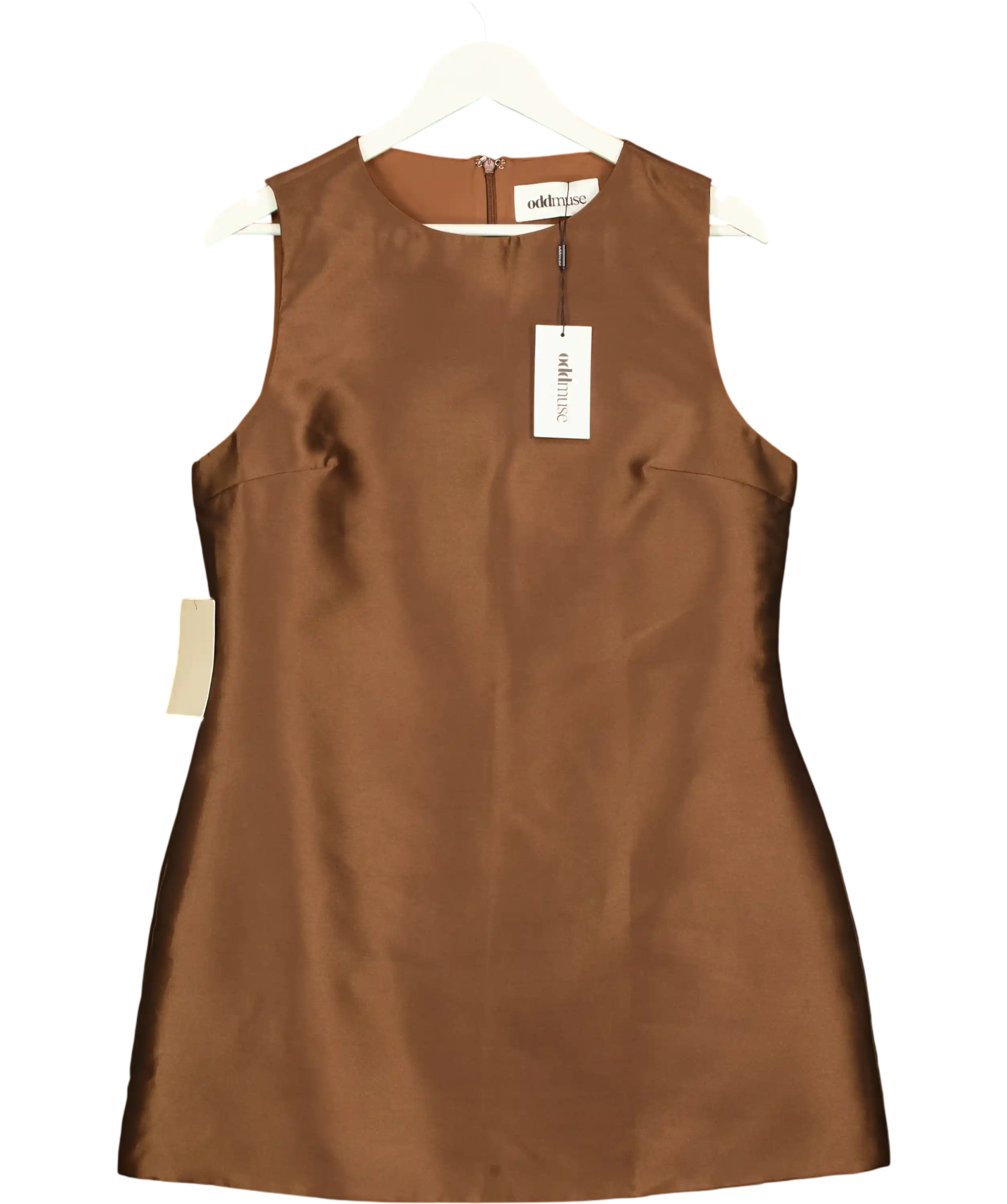 Odd Muse The Ultimate Muse Satin Shift Dress Brown UK L