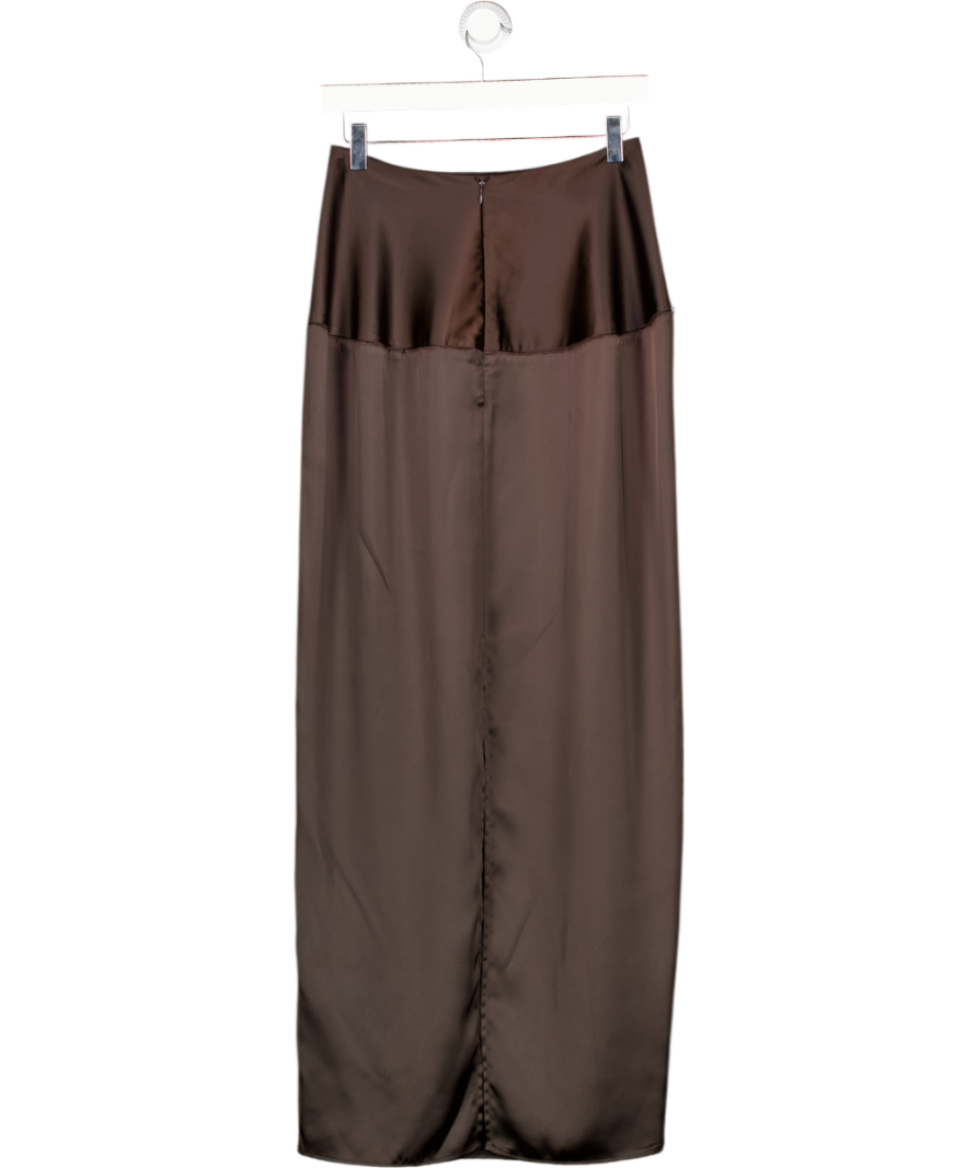 Camilla And Marc Brown Satin Sorrell Maxi Skirt UK 6